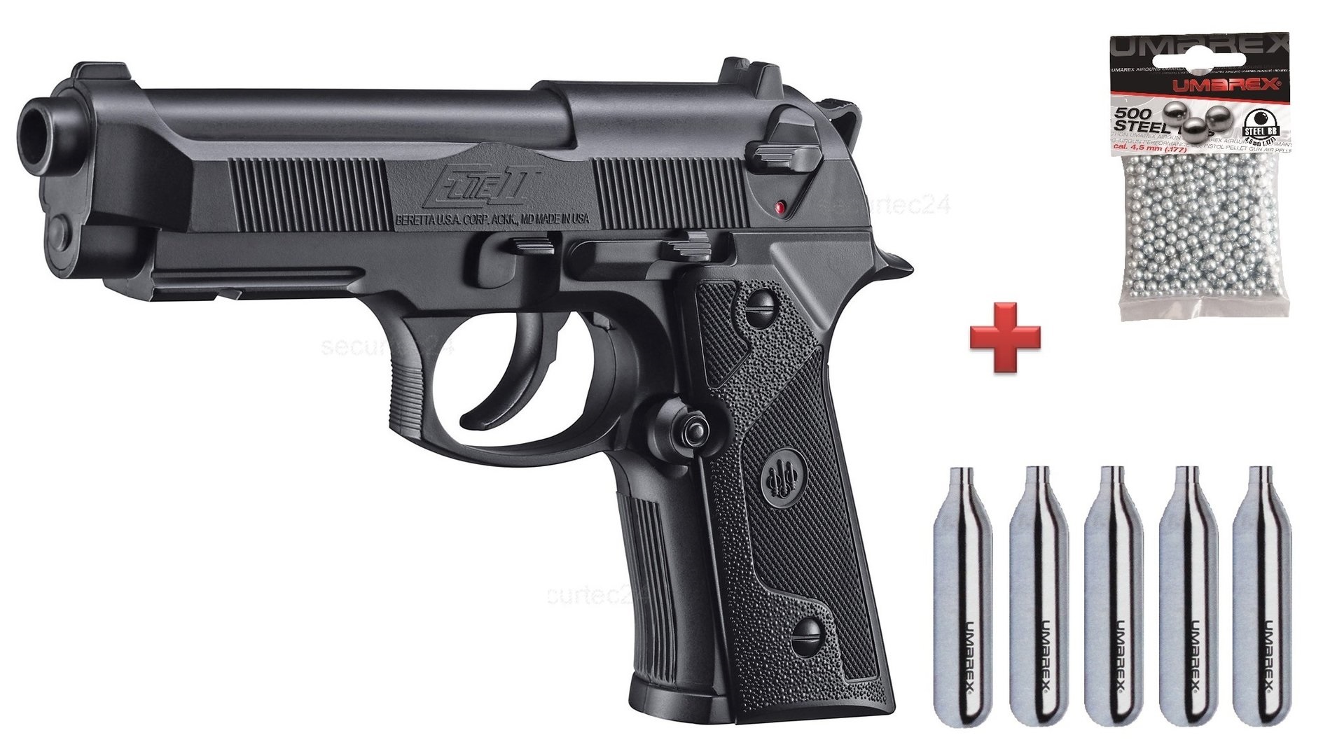 Beretta Elite II - Set inkl. Kugeln - Schutzbrille und CO2 Kapseln
