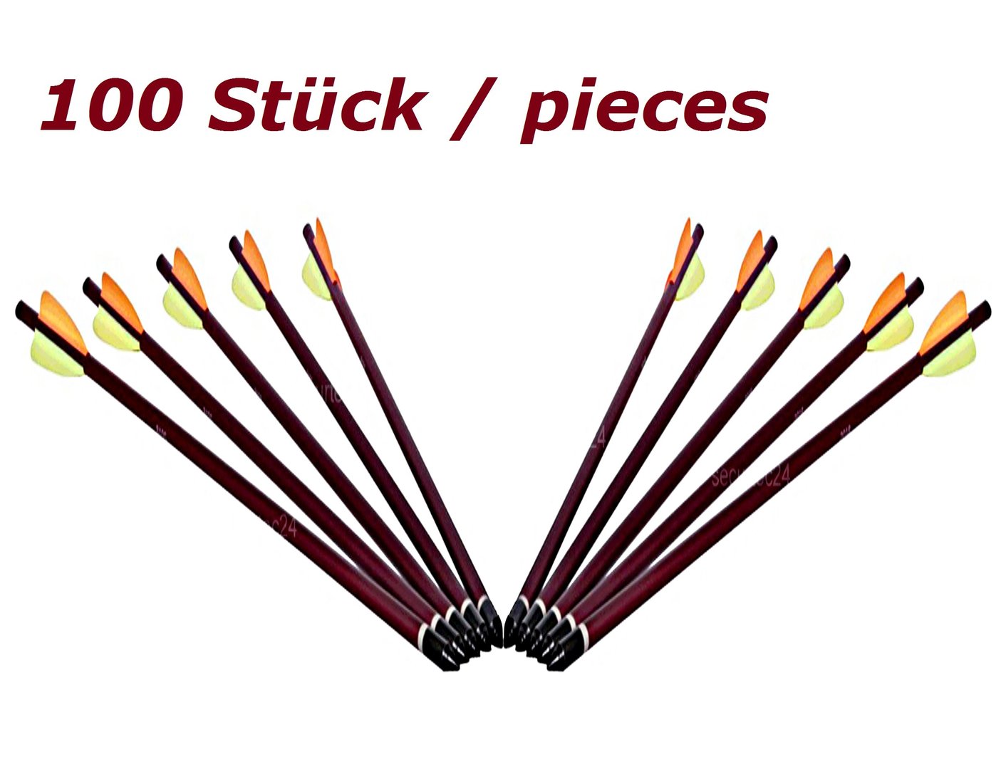 Pfeile5_13 Armbrustpfeile 100 Stück 16 Zoll Rot