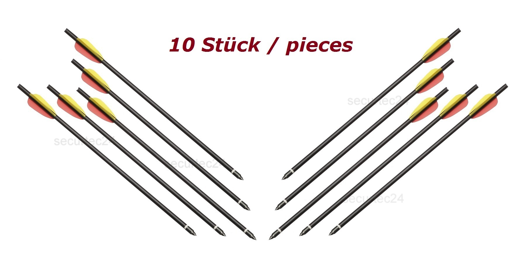 Bolzen16_5 Armbrustpfeile  10 Stück 14 Zoll Schwarz