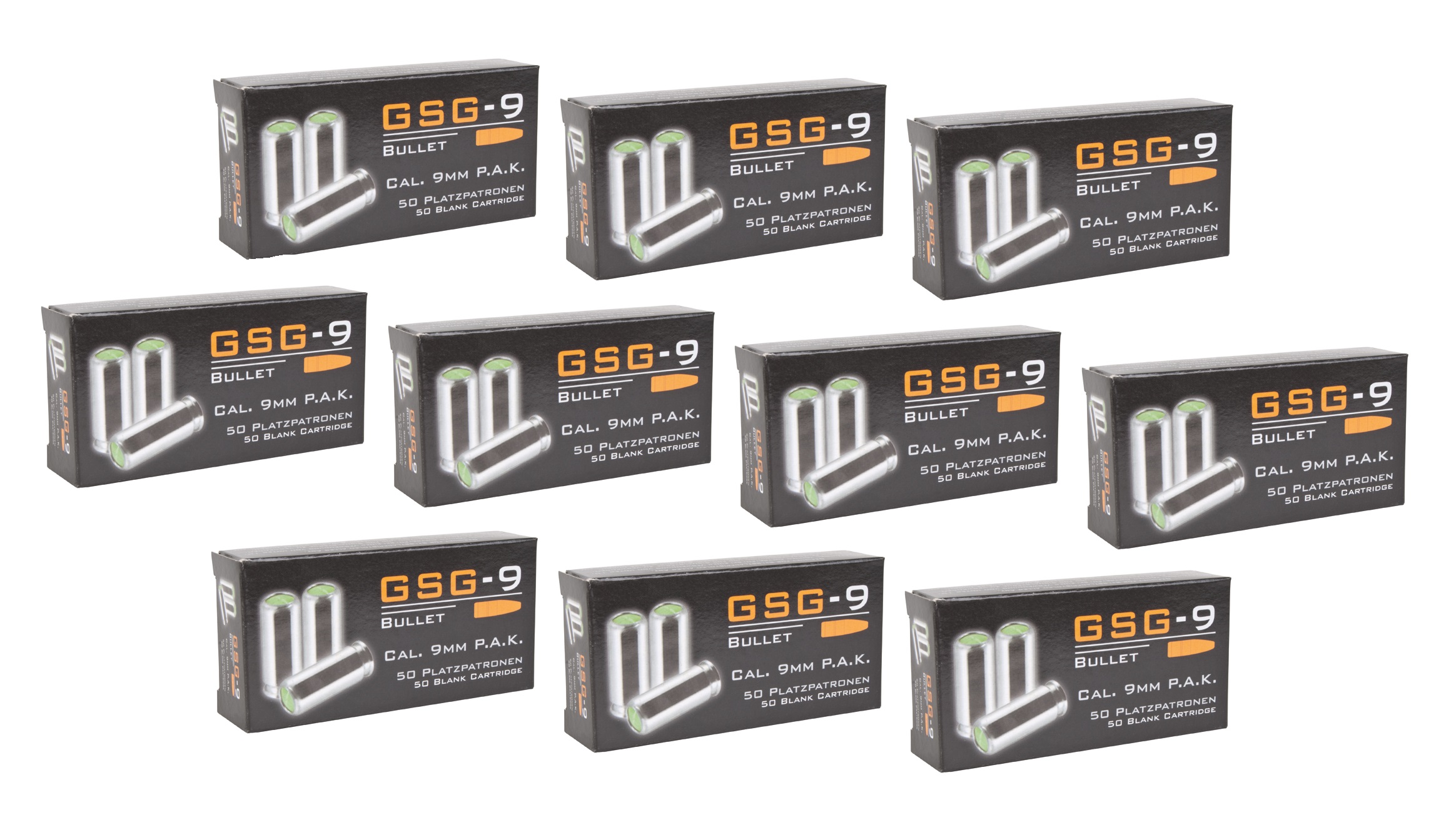 GSG_Platzpatronen_500er 500 GSG-9 Platzpatronen 9 mm P.A.K.