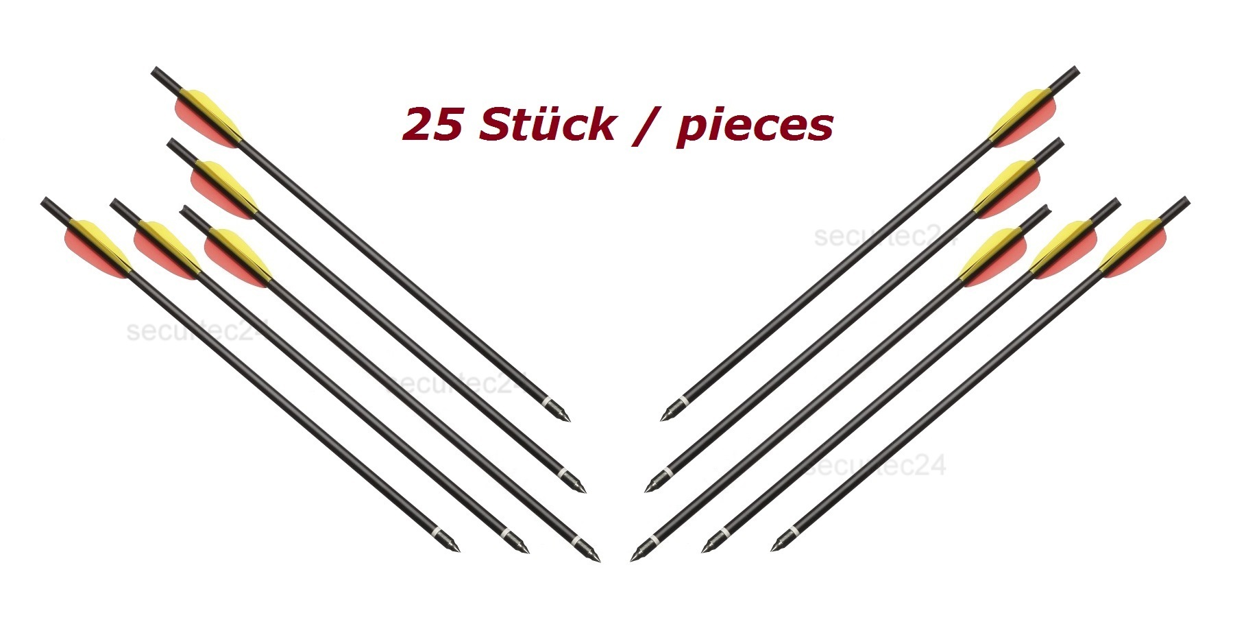 Bolzen16_6 Armbrustpfeile 25 Stück 14 Zoll Schwarz