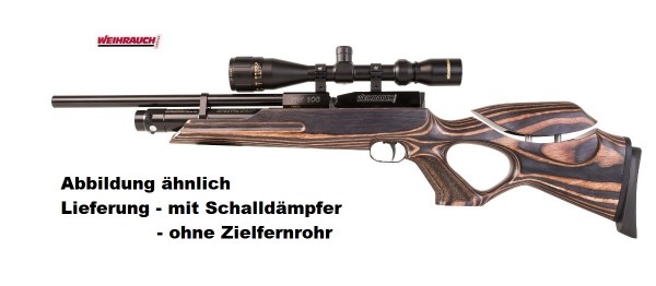Weihrauch HW 100 TK Pressluftgewehr 4,5 mm Schichtholzschaft mit Schalldämpfer