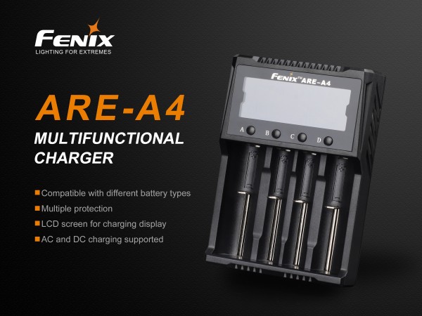 Fenix Ladegerät ARE-A4 18650 für 4 Akkus