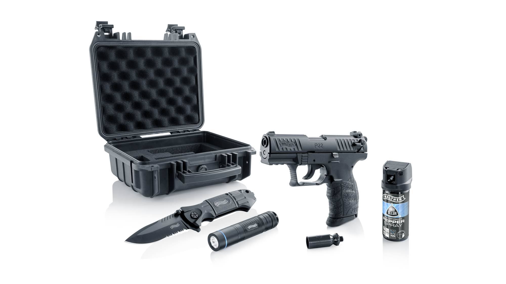Walther P22Q Ready 2 defend-Kit in einem stabilen Gun Case Waffenkoffer